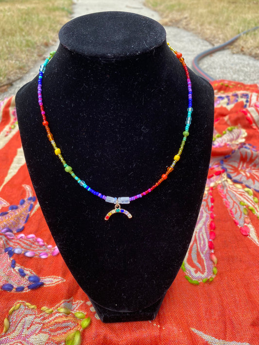 Rainbow Crescent Choker