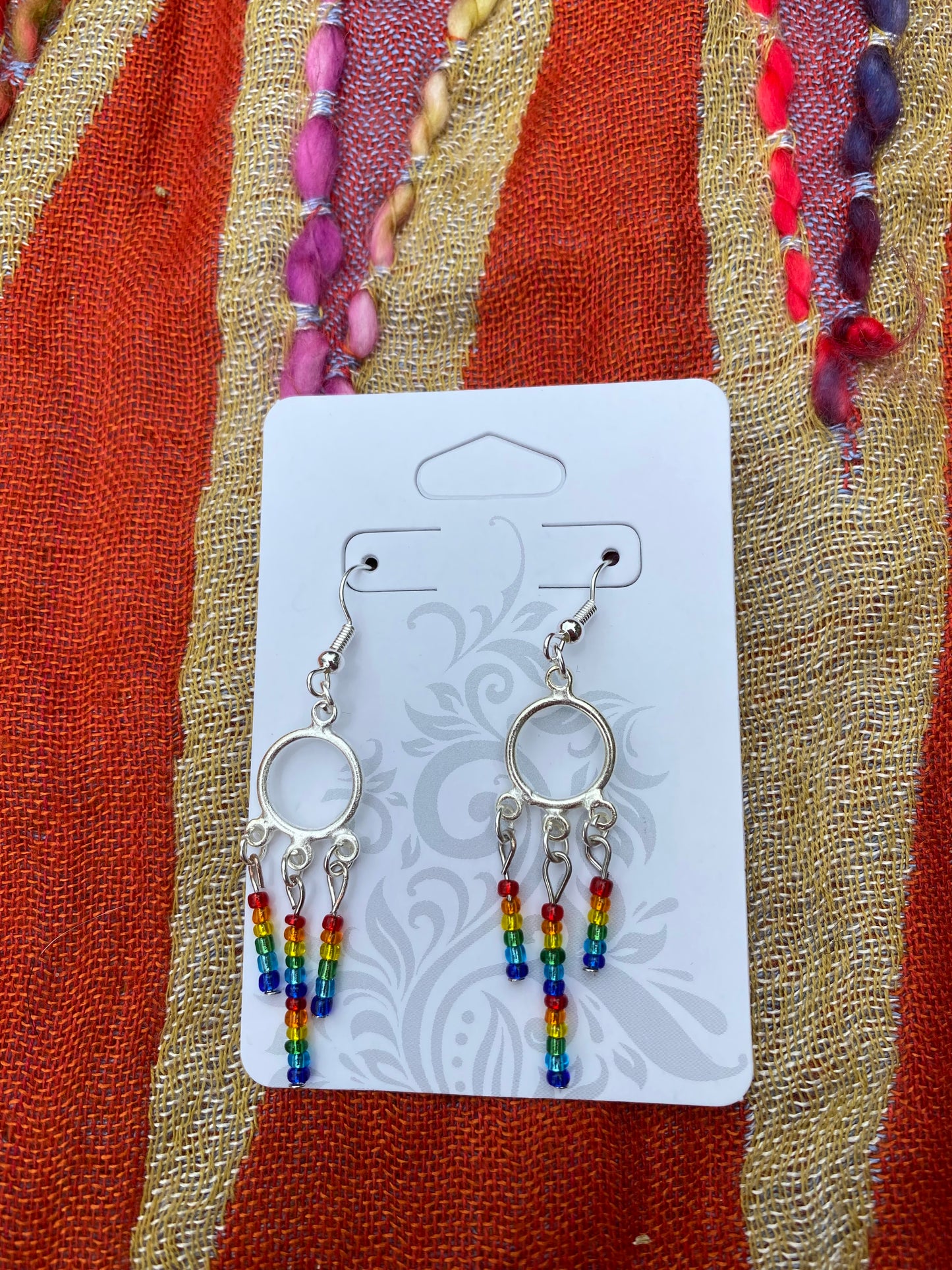 Rainbow Dreamcatcher earrings