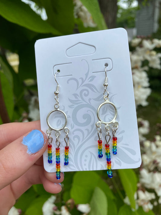 Rainbow Dreamcatcher earrings