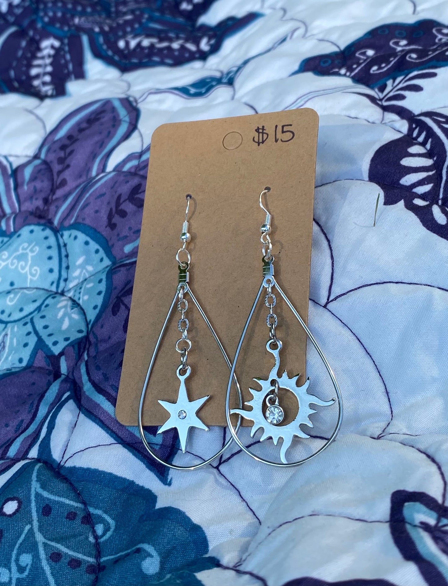 Silver Starburst Earrings