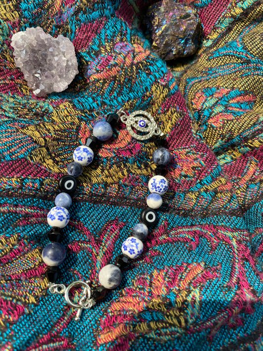 Sodalite Evil Eye Bracelet