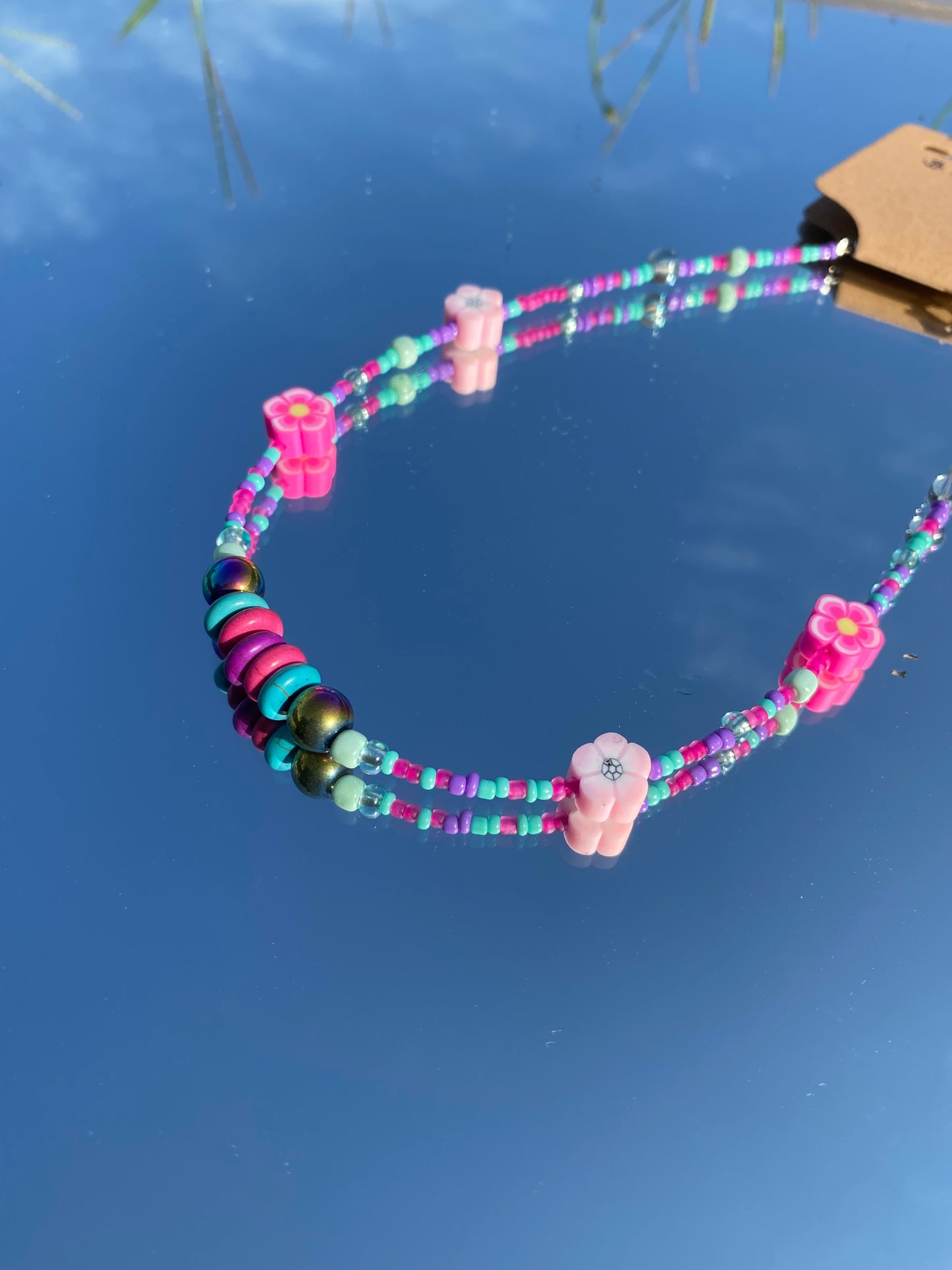 Pink Flower Funk Necklace